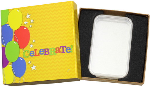 SilverTowne Natural Kraft Paper Gift Box w/Celebrate Balloons Box Sleeve & Cap - Product Packaging [Add $5.00]